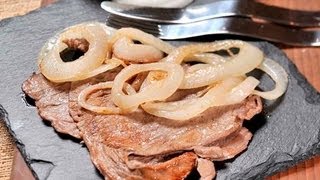 Filetes de res encebollados  Beef Fillets with Onions [upl. by Huberty]