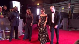 BAFTA 2017 Duke and Duchess of Cambridge  Red Carpet Arrival [upl. by Ramor]