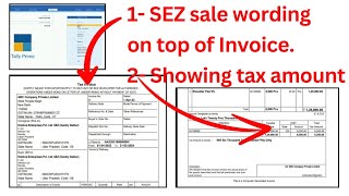 Show SEZ sale wording declaration on Invoice Sale to SEZ unit without payment of IGST Tally Prime [upl. by Rebmyt]