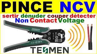 Pince à sertir dénuder couper détection de tension fil électrique NCV TESMEN tws322 électronique [upl. by Atiuqel927]