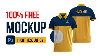 100 Free Front amp Back Polo Shirt Mockup High Resolution [upl. by Hamal]