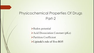 Physicochemical properties of drugs part 2 [upl. by Almeda]