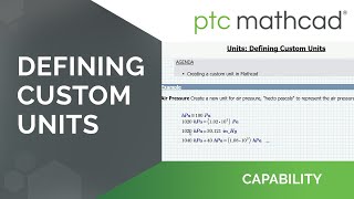 Defining Custom Units in Mathcad Prime [upl. by Iahcedrom]