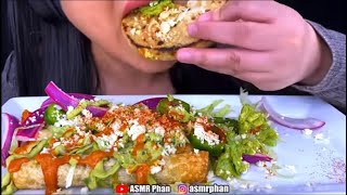 ASMR PHAN BITES ONLY CHEESY BEAN PAPUSA AND CRUNCHY TAQUITOS ASMR [upl. by Nohcim858]