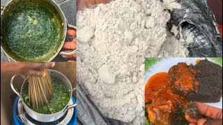 How to make Easy Amala and Ewedu Soup Recipe [upl. by Nirrol]