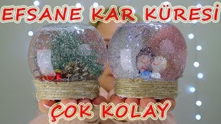 YILBAŞI HEDİYESİ KAR KÜRESİ 🎄 Kolay Kar Küresi Nasıl Yapılır [upl. by Aeslahc]