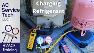 Charging R410A Refrigerant into an Air Conditioner Pressures Temps Tips [upl. by Aduh]