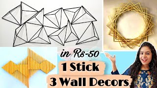 Made Everything from Sticks  Trendy Wall Decors DIY in Rs 50 [upl. by Georgeanne846]