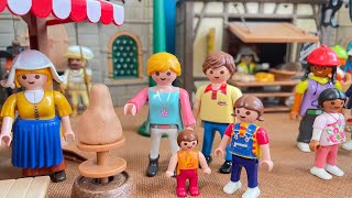 Auf dem Mittelaltermarkt 🛡️  Familie Wassermann  Töpfern 🍶  Feuerspucker 🔥  Playmobil Deutsch [upl. by Mohkos]