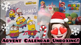 Cute Advent Calendars Unboxing Minions and Super Mario [upl. by Nyrok]