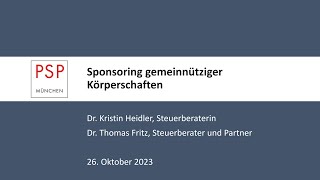 Sponsoring gemeinnütziger Körperschaften [upl. by Lamhaj]