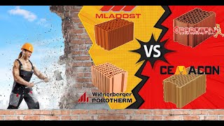 Comparatie Caramida Ceramica Poroterm VS Cemacon VS EuroPoroton VS Mladost [upl. by Hound948]