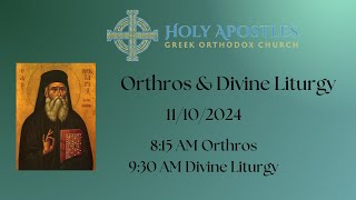 Holy Apostles Greek Orthodox Church  11102024 [upl. by Lewiss]