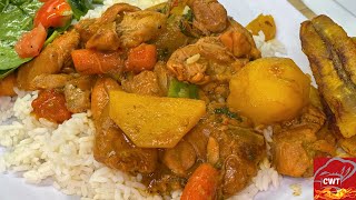 Pollo Guisado  Puerto Rican Style Chicken Stew Recipe [upl. by Aramat]