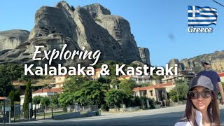 Exploring the town of Kalabaka and Kastraki in Greece Meteora [upl. by Enilreug]