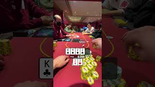 QUADS in a Massive Pot shorts poker [upl. by Einnol]