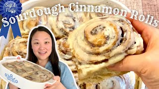 Soft amp Fluffy Sourdough Cinnamon Rolls Recipe  No added yeast  No Egg  Sourdough discard recipe [upl. by Assenar]