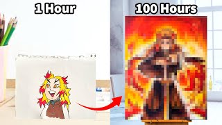 I painted Rengoku… 1 vs 10 vs 100 hours [upl. by Alban]