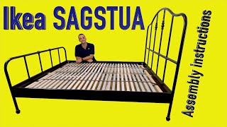 Ikea SAGSTUA Bed frame Assembly instructions [upl. by Ryter]