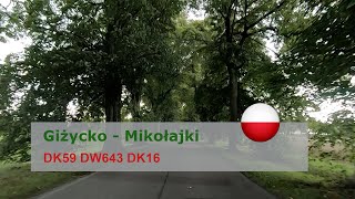 🇵🇱 Driving in Great Masurian Lake District in Poland from Giżycko to Mikołajki [upl. by Notniw]