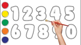 Learn Numbers l Follow the dots and write color numbers with a marker pen l 10 l Write Numbers [upl. by Attenra]