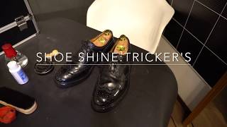 Shoe ShineTricker’s『BOURTON』 靴磨き トリッカーズ [upl. by Leuqar]