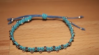 Makramee Miniperlenarmband 2  DIY [upl. by Enitnemelc]