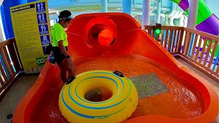 The Kenya Korkscrew Water Slide at Kalahari Indoor Waterpark Texas USA [upl. by Cinda150]