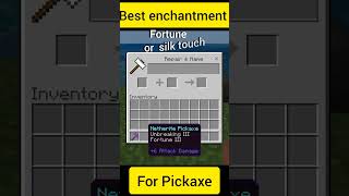 Best enchantment for Pickaxe in Minecraft [upl. by Abbotson738]