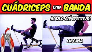 EXTENSIONES de CUÁDRICEPS con BANDA 🔥 Cómo hacerlas de forma efectiva ✅ En Casa [upl. by Navar]