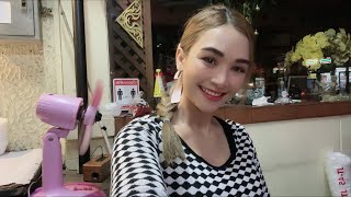 Thai Street Food LIVE   Street Cafe with PloySai Coffee Lady in Bangkok Thailand  Ploy Sai Family [upl. by Kalina]