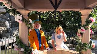 Alice and the Mad Hatter  Disneyland  Riddle of the Day [upl. by Htur]