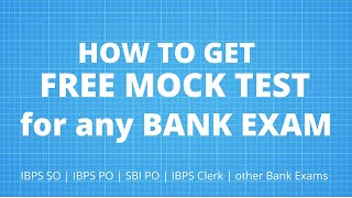 Free Mock Test for Bank Exam  IBPS SO Pre start mock test [upl. by Jdavie812]