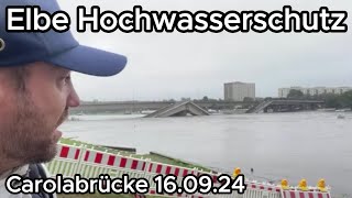 Dresden Hochwasserschutz Elbe Carolabrücke 160924 [upl. by Ettelimay]