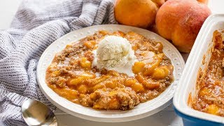 How to Make The Best Ever Peach Crisp  The Stay At Home Chef [upl. by Naitsihc]