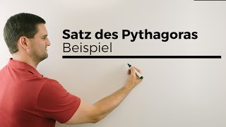 Satz des Pythagoras Beispiel quotAbgeknickter Baumquot  Mathe by Daniel Jung [upl. by Engelhart701]