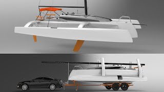 Fast cruising boat you can TOW New Corsair 880 trimaran Explained [upl. by Ethelstan]