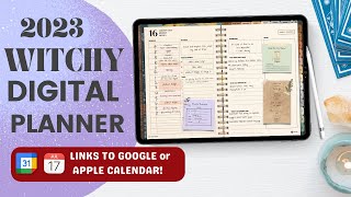 Digital Witchy Planner 2023  Connects to Google and Apple Calendars  FREE 2024 Planners [upl. by Hoashis919]