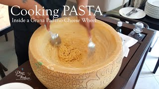 Cooking Pasta Inside a Grana Padano Cheese Wheel [upl. by Rey]