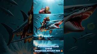 Check out all the superheroes with their pet monster shark 🦈 shorts youtubeshorts superhero [upl. by Yemrots]