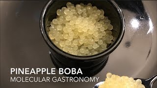 EASIEST Molecular Gastronomy Spherification quotPINEAPPLE BOBAquot [upl. by Duong]