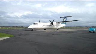 Air New Zealand Bombardier Q300  Startup Taxi and Takeoff [upl. by Oeniri]