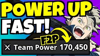 How To POWER UP FAST F2P Black Clover Mobile [upl. by Quigley]