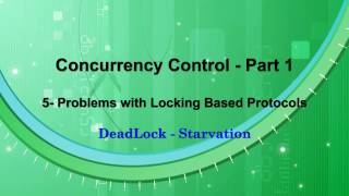 Concurrency Control  Part 1  05  Deadlock and Starvation Problems [upl. by Awhsoj]