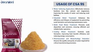 DOSHION CSA 9 S HighPerformance GEL Type Strong Acid Cation Exchange Resin [upl. by Adnileb951]