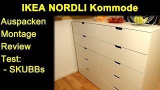 IKEA NORDLI Kommode  Auspacken Montage Zusammenbau Review und Test von SKUBBs Deutsch [upl. by Orva]