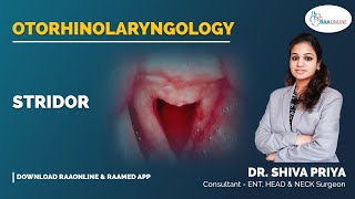 Otorhinolaryngology  Stridor  Raaonline [upl. by Enad]