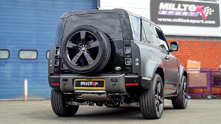 MILLTEK Exhaust Land Rover DEFENDER V8 – EPIC SOUND [upl. by Birkett]