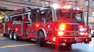 Port Chester Fire Department Rescue 40 amp Tower Ladder 2 Responding 92523 [upl. by Araid]