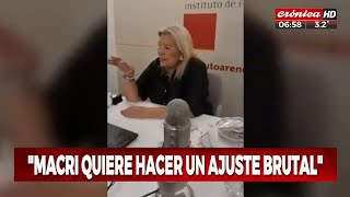 Lilita Carrió apuntó contra Mauricio Macri quotQuiere hacer un ajuste brutalquot [upl. by Helli]